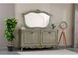 Buse Diningroom (Consol With Mirror & Dining Table & 2 Arm Chair & 4 Chair) Light Green from Furnia - Luna Furniture
