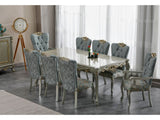 Buse Diningroom (Consol With Mirror & Dining Table & 2 Arm Chair & 4 Chair) Light Green from Furnia - Luna Furniture
