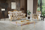 Buse Traditional Sofa in Cream from Furnia - Luna Furniture