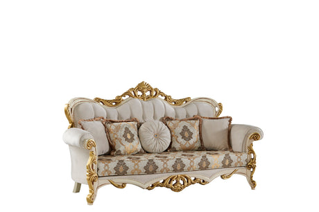 Buse Traditional Sofa in Cream from Furnia - Luna Furniture