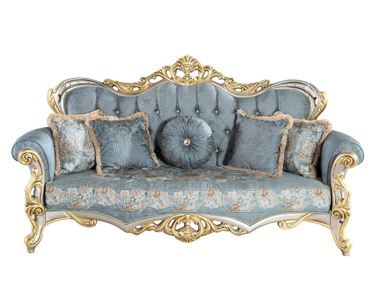 Buse Traditional Sofa in Light Green from Furnia - Luna Furniture