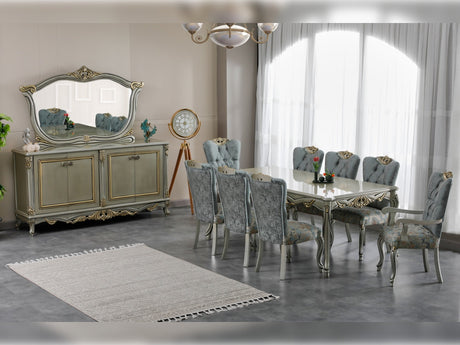 Buse Diningroom Table Light Green, Table 144" from Furnia - Luna Furniture