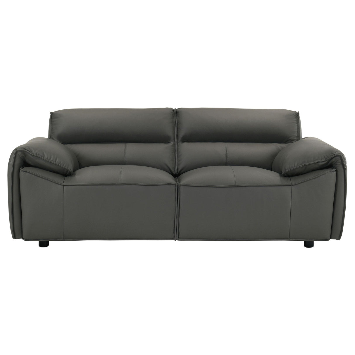 Buxton Graphite Top Grain Leather Upholstered Loveseat from Coaster - Luna Furniture