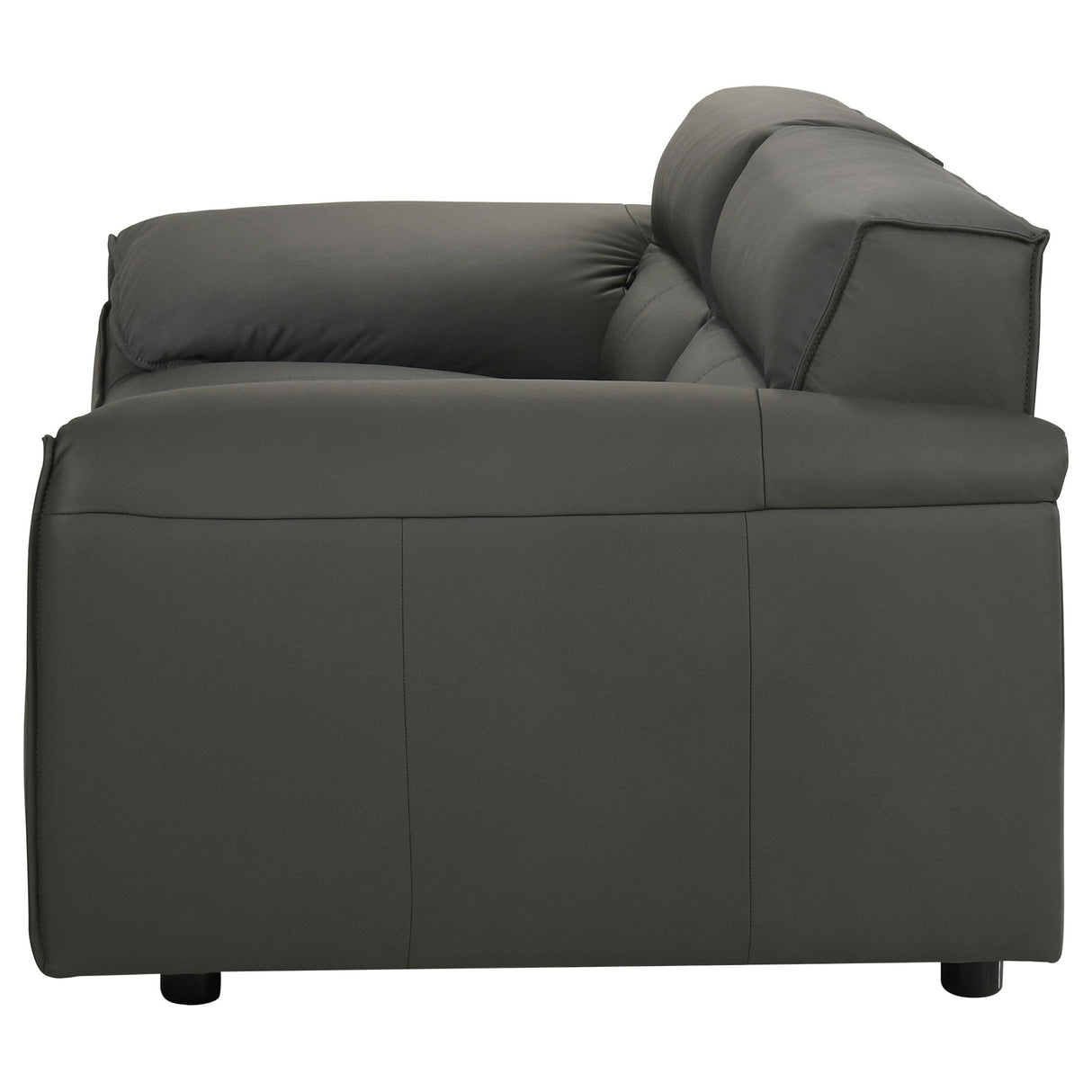 Buxton Graphite Top Grain Leather Upholstered Loveseat from Coaster - Luna Furniture