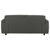Buxton Graphite Top Grain Leather Upholstered Loveseat from Coaster - Luna Furniture