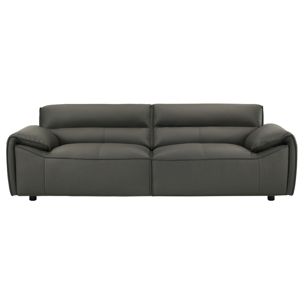 Buxton Graphite Top Grain Leather Upholstered Sofa from Coaster - Luna Furniture