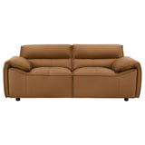 Buxton Orange Top Grain Leather Upholstered Loveseat from Coaster - Luna Furniture