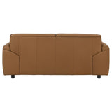 Buxton Orange Top Grain Leather Upholstered Loveseat from Coaster - Luna Furniture