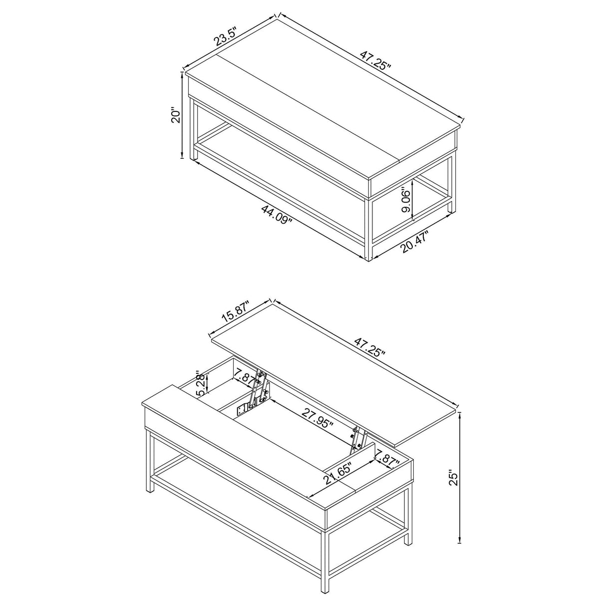 Byers Brown Oak 2-Piece Lift Top Coffee and End Table Set from Coaster - Luna Furniture