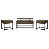 Byers Brown Oak 3-Piece Lift Top Coffee and End Table Set from Coaster - Luna Furniture