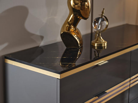 Carlino Prada Grey/Carlino Marble Nightstand from Bellona - Luna Furniture