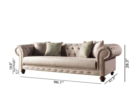 Chester Cream Stationary Living Room Sofa from Furnia - Luna Furniture