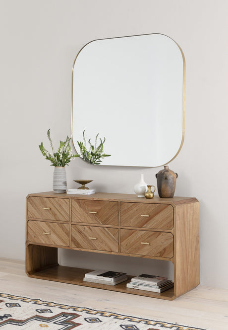 Bellvue Square Mirror in Polished Brass from Four Hands - Luna Furniture