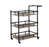 Aylmer Antique Black/Oak Serving Cart from Furniture of America - Luna Furniture