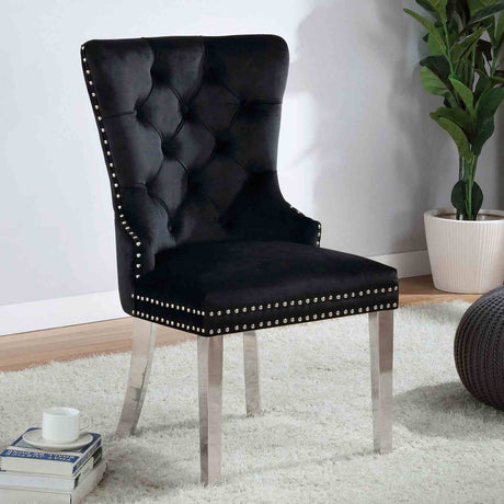 Casper Chrome/Black 7-Piece Dining Room Set from Furniture of America - Luna Furniture