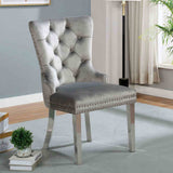 Neuveville Black/Chrome 7 Pc Dining Table Set from Furniture of America - Luna Furniture