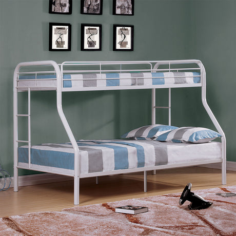 Finnerty White Twin/Full Bunk Bed from Furniture of America - Luna Furniture