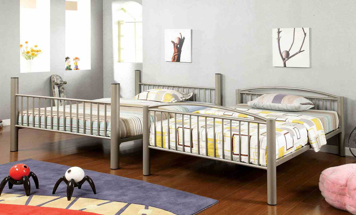 Lovia Metallic Gold Full/Full Bunk Bed from Furniture of America - Luna Furniture