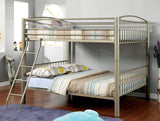Lovia Metallic Gold Bunk Twin Bed/Full from Furniture of America - Luna Furniture