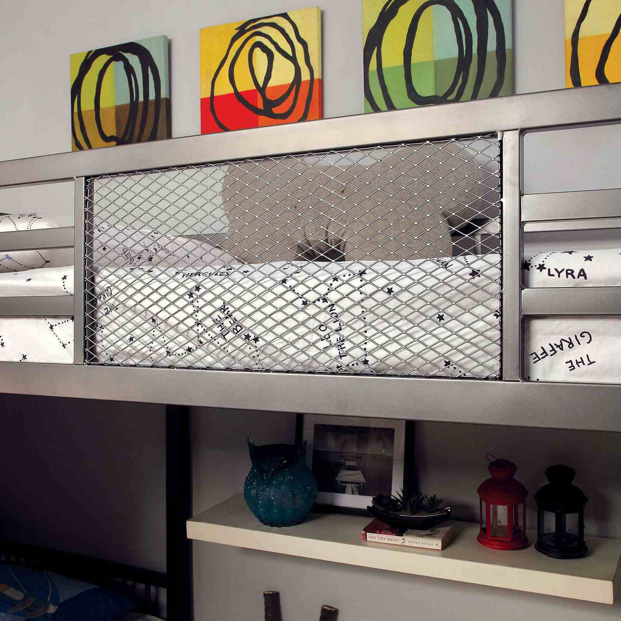 Ballarat Silver L-shaped Triple Twin Bunk Bed from Furniture of America - Luna Furniture