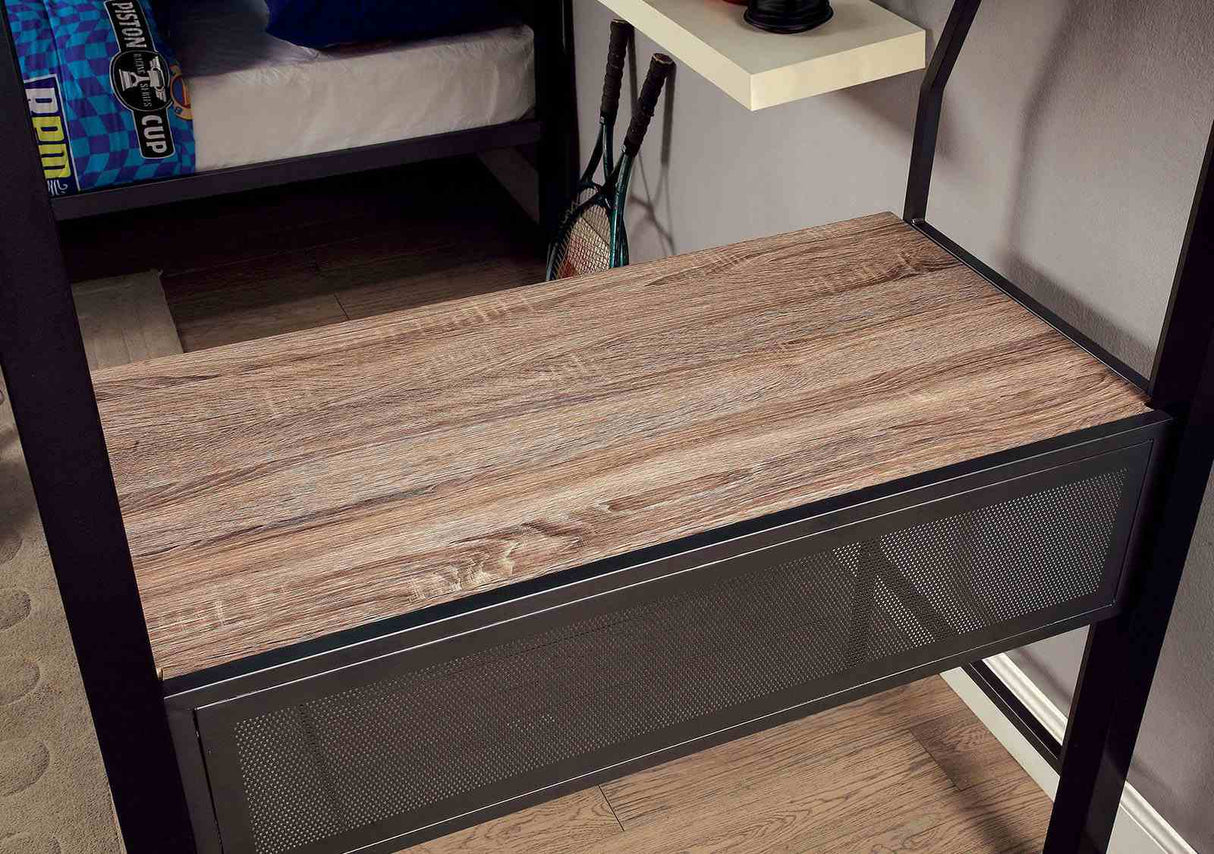 Ballarat Silver L-shaped Triple Twin Bunk Bed from Furniture of America - Luna Furniture