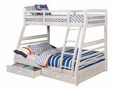 California Wire-Brushed White Bunk Bed from Furniture of America - Luna Furniture