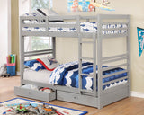 California Gray Twin/Twin Bunk Bed from Furniture of America - Luna Furniture