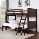 Stamos Walnut Twin/Full Bunk Bed from Furniture of America - Luna Furniture