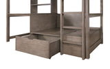 Callistus Warm Gray Twin/Workstation Loft Bed from Furniture of America - Luna Furniture