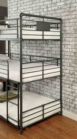 Olga Antique Black Twin/Twin/Twin Bunk Bed from Furniture of America - Luna Furniture