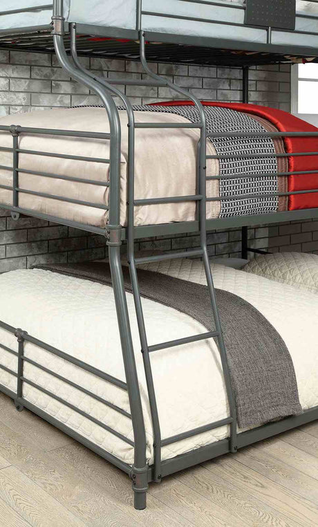Olga Antique Black Twin/Full/Queen Bunk Bed from Furniture of America - Luna Furniture