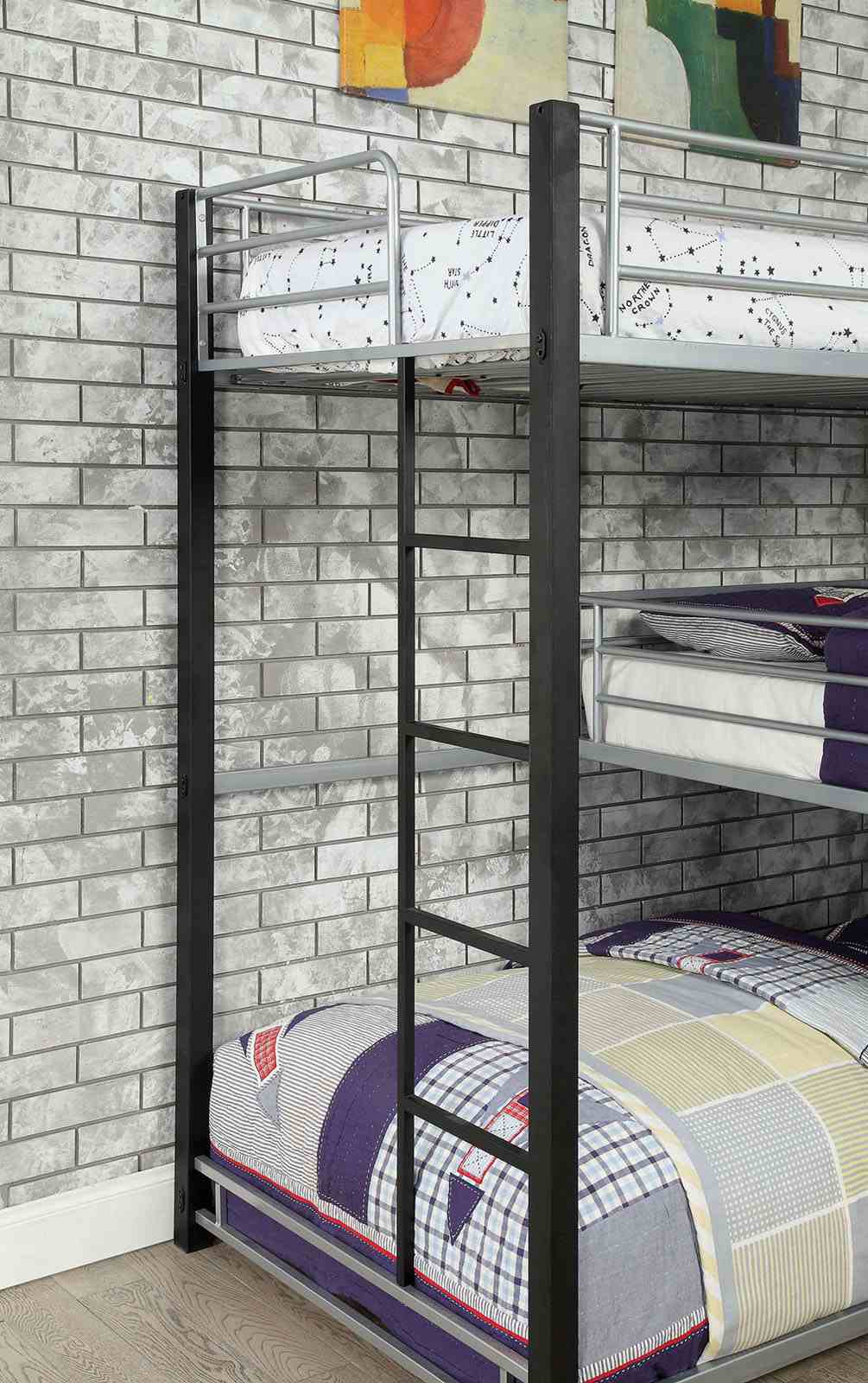 Aubrey Sand Black Twin Triple Decker Bed from Furniture of America - Luna Furniture