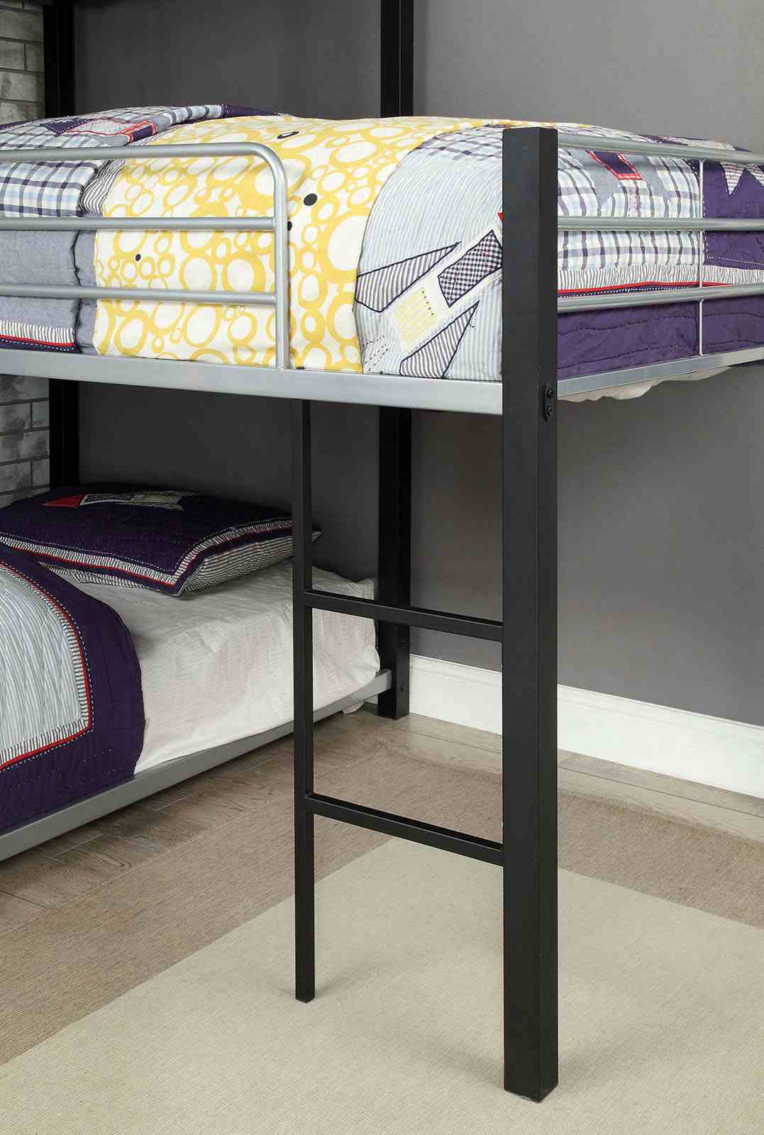 Aubrey Sand Black Twin Triple Decker Bed from Furniture of America - Luna Furniture