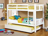 Cameron White Twin/Twin Bunk Bed from Furniture of America - Luna Furniture