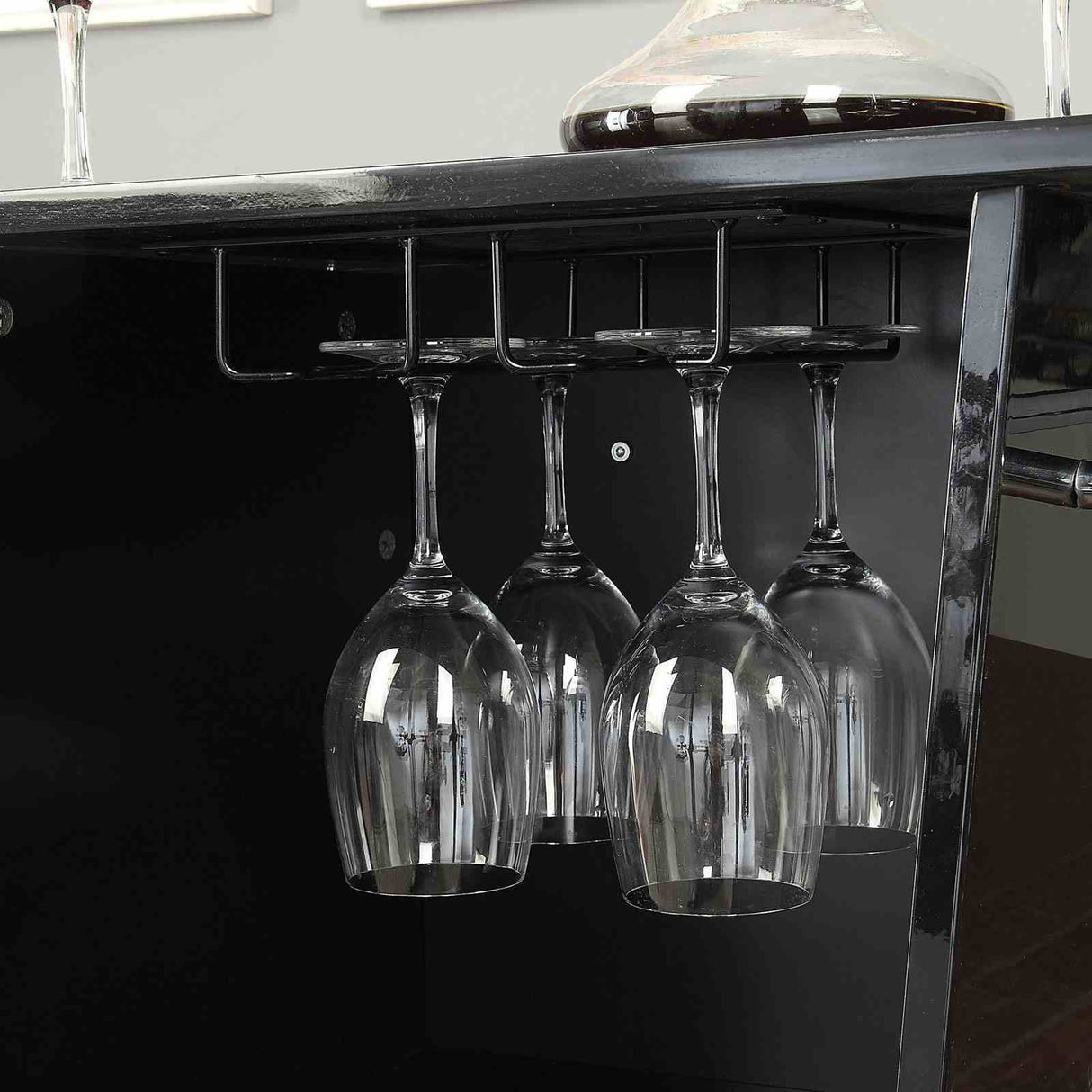 Fuero Black/Chrome Bar Table from Furniture of America - Luna Furniture