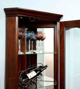 Ortley Walnut Curio from Furniture of America - Luna Furniture