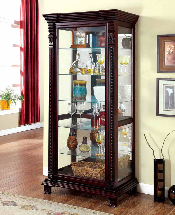 Tulare Dark Cherry Curio Cabinet