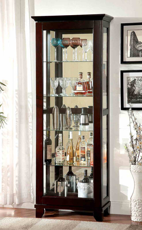 Ludden Dark Walnut Curio from Furniture of America - Luna Furniture