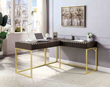 Freiburg Walnut Corner Desk from Furniture of America - Luna Furniture