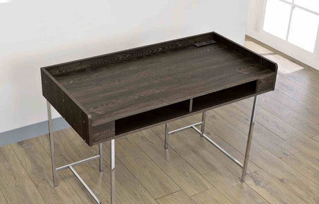 Alvin Brown/Chrome Desk from Furniture of America - Luna Furniture