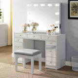 Margret White/Gray Vanity Set from Furniture of America - Luna Furniture