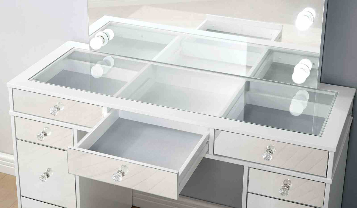 Margret White/Gray Vanity Set from Furniture of America - Luna Furniture