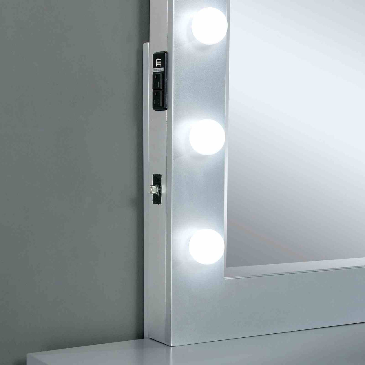 Margret White/Gray Vanity Set from Furniture of America - Luna Furniture