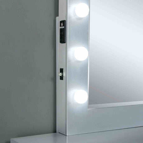 Margret White/Gray Vanity Set from Furniture of America - Luna Furniture