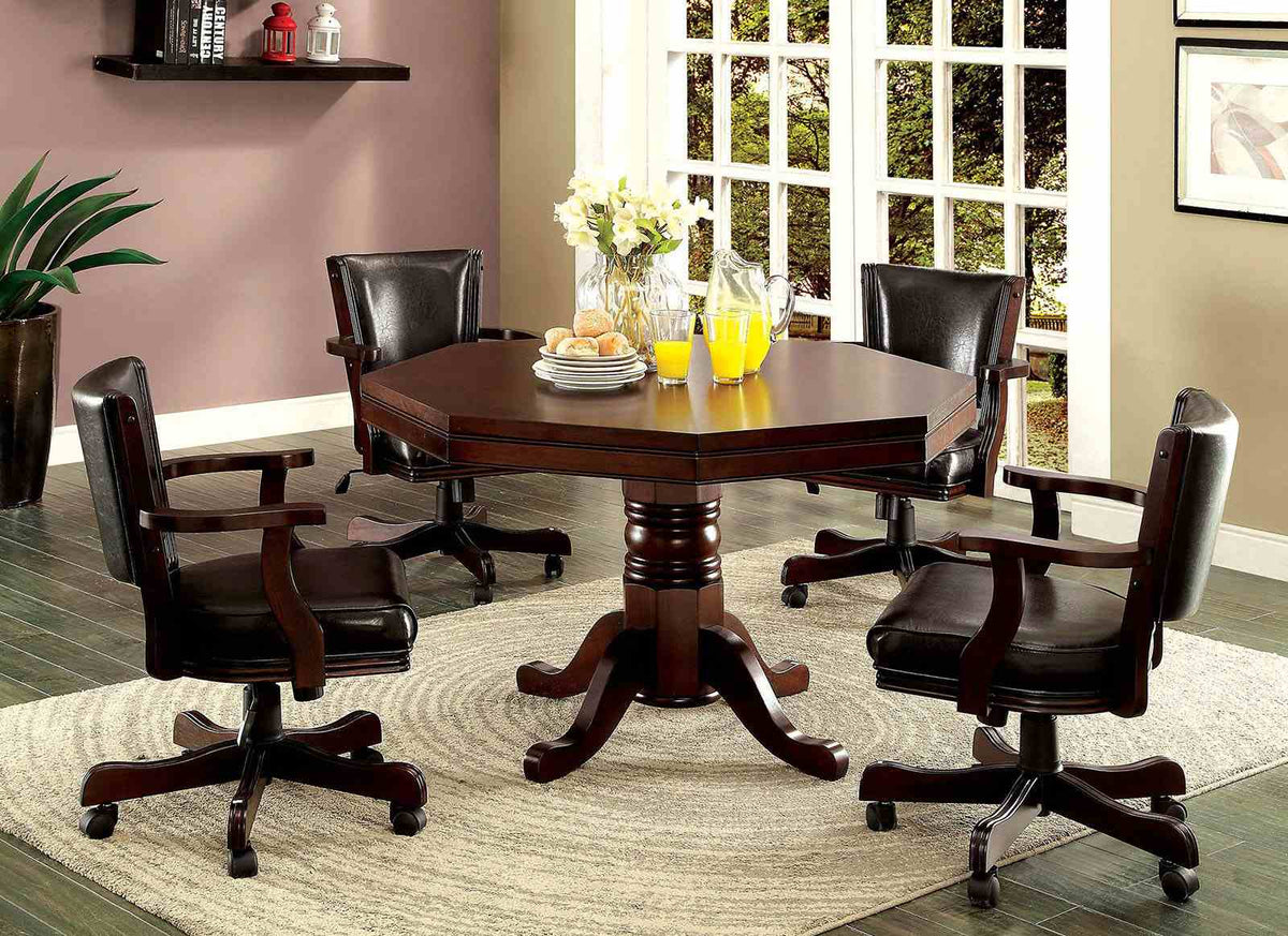 Rowan Cherry 5 Pc Dining Table Set from Furniture of America - Luna Furniture