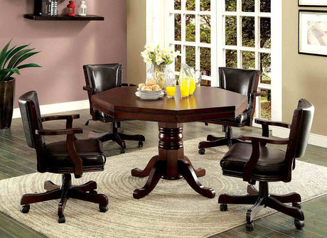 Rowan Cherry 5 Pc Dining Table Set from Furniture of America - Luna Furniture