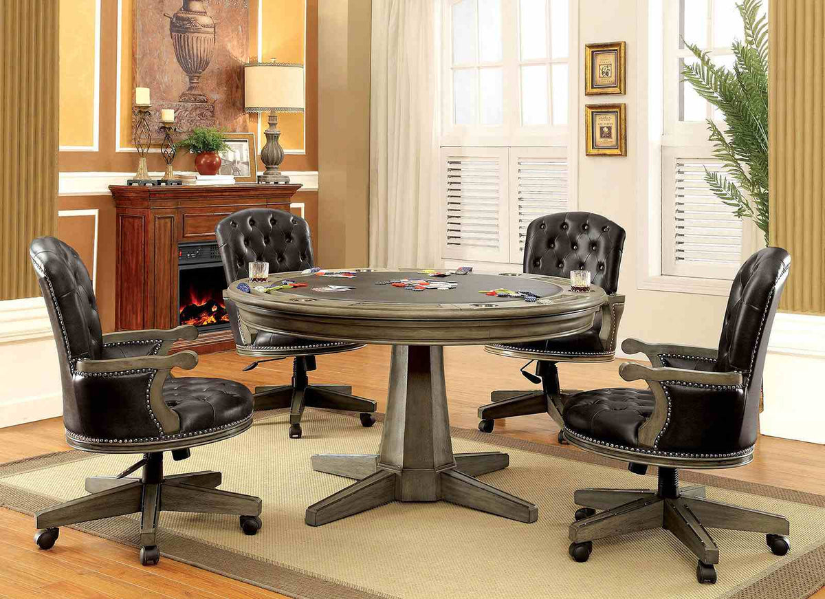 Yelena Gray 5 Pc Dining Table Set from Furniture of America - Luna Furniture