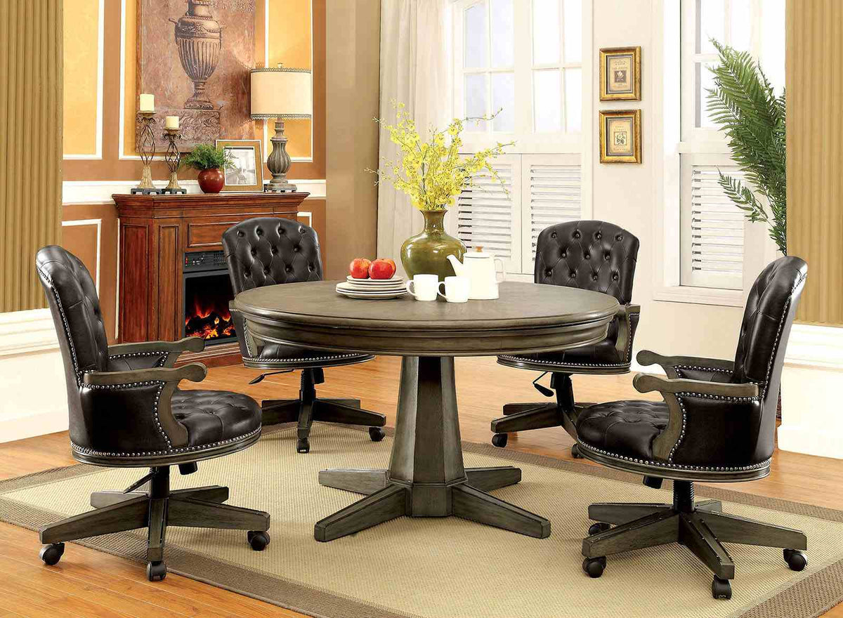 Yelena Gray 5 Pc Dining Table Set from Furniture of America - Luna Furniture