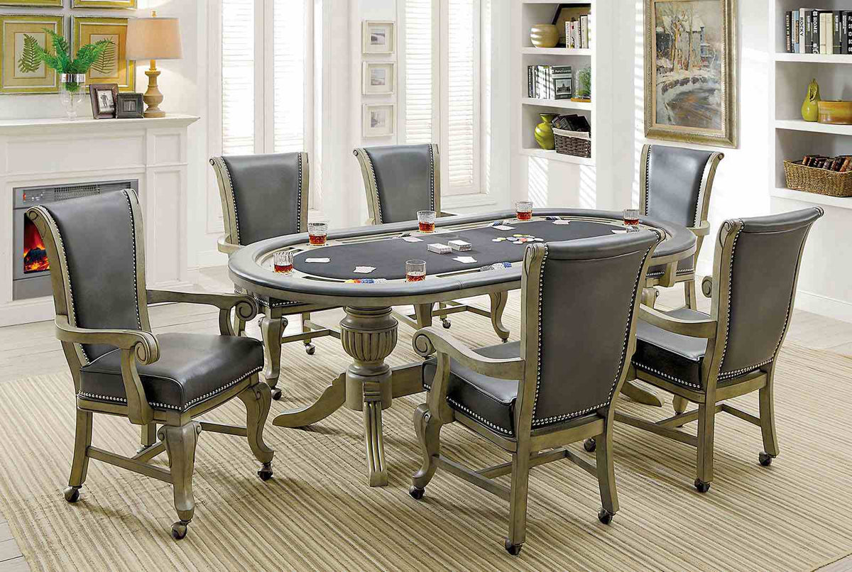 Melina Gray 7 Pc Dining Table Set from Furniture of America - Luna Furniture