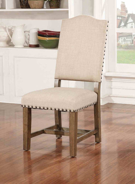 Julia Light Oak/Beige 5-Piece Dining Room Set from Furniture of America - Luna Furniture